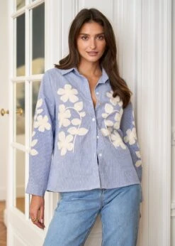 Chemise Laura -Élégance Soldes motus boutique chemise laura bleu 9