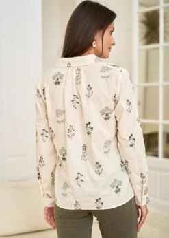 Chemise Sarah -Élégance Soldes motus boutique chemise sarah beige kaki 4