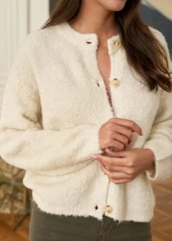 Gilet Annie -Élégance Soldes motus boutique gilet annie ecru 1