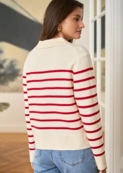 Gilet Gaetane -Élégance Soldes motus boutique gilet gaetane raye rouge 4