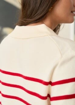 Gilet Gaetane -Élégance Soldes motus boutique gilet gaetane raye rouge 5