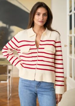 Gilet Gaetane -Élégance Soldes motus boutique gilet gaetane raye rouge 6