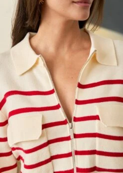 Gilet Gaetane -Élégance Soldes motus boutique gilet gaetane raye rouge 7