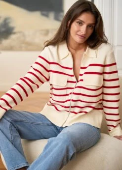 Gilet Gaetane -Élégance Soldes motus boutique gilet gaetane raye rouge 8