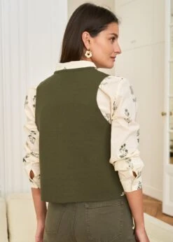 Gilet Léo -Élégance Soldes motus boutique gilet leo kaki 6