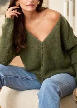 Pull Bohème -Élégance Soldes motus boutique pull boheme kaki 2