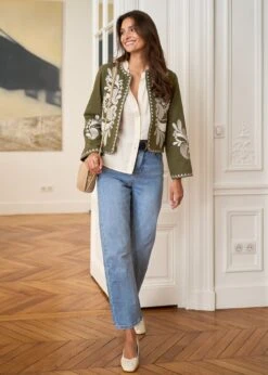 Veste Oriane -Élégance Soldes motusboutique veste oriane kaki ecru 10